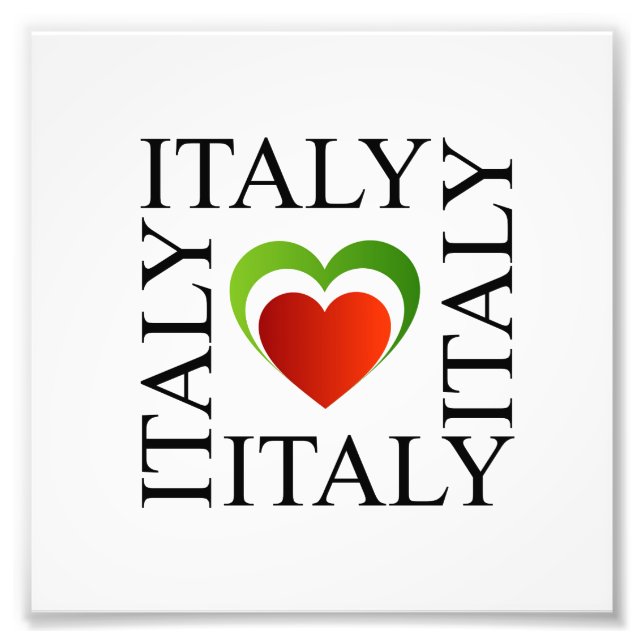 I love italy with italian flag colours photo print (Front)