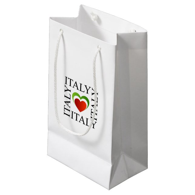 I love italy with italian flag colours small gift bag (Front Angled)
