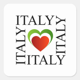 I love italy with italian flag colours square sticker
