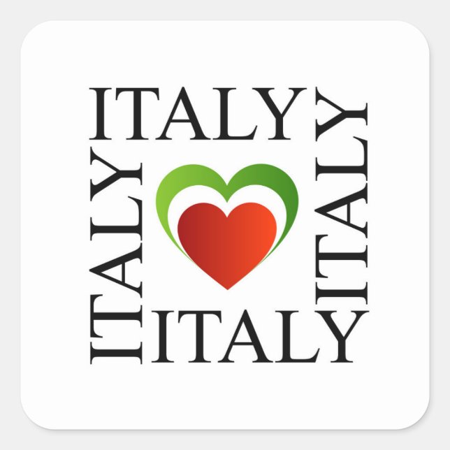 I love italy with italian flag colours square sticker (Front)