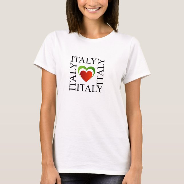 I love italy with italian flag colours T-Shirt (Front)
