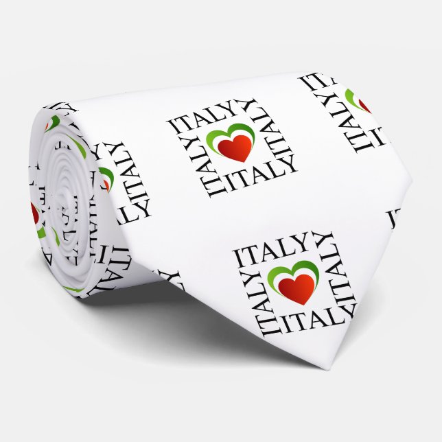 I love italy with italian flag colours tie (Rolled)