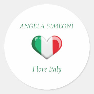 I love Italy   Your name Classic Round Sticker