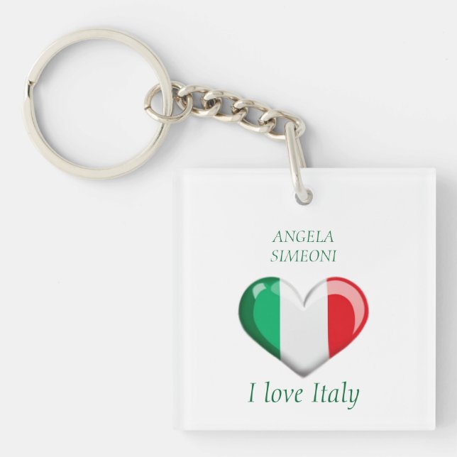 I love Italy | Your name Key Ring (Front)