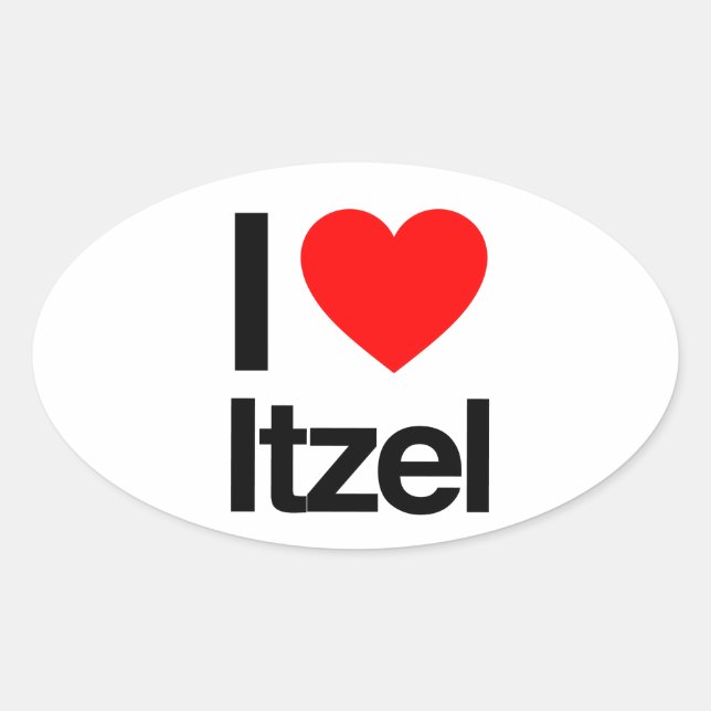 i love itzel oval sticker (Front)