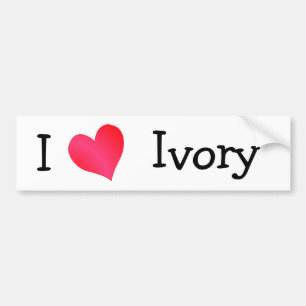 I Love Ivory Bumper Sticker