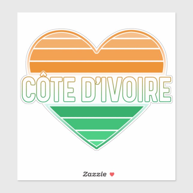 I Love Ivory Coast, Côte d'Ivoire Heart (Sheet)