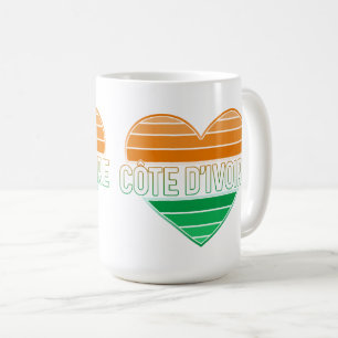 I Love Ivory Coast, Côte d'Ivoire Heart Coffee Mug