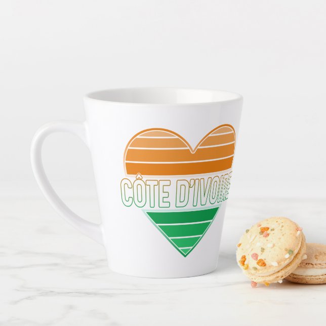 I Love Ivory Coast, Côte d'Ivoire Heart Latte Mug (In Situ)
