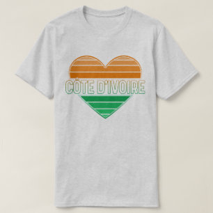 I Love Ivory Coast, Côte d'Ivoire Heart T-Shirt