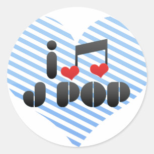 I Love J Pop Classic Round Sticker