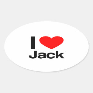 i love jack oval sticker
