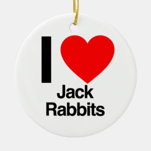 i love jack rabbits ceramic tree decoration