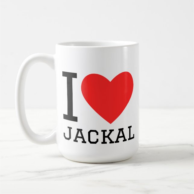 I love jackals  coffee mug (Left)