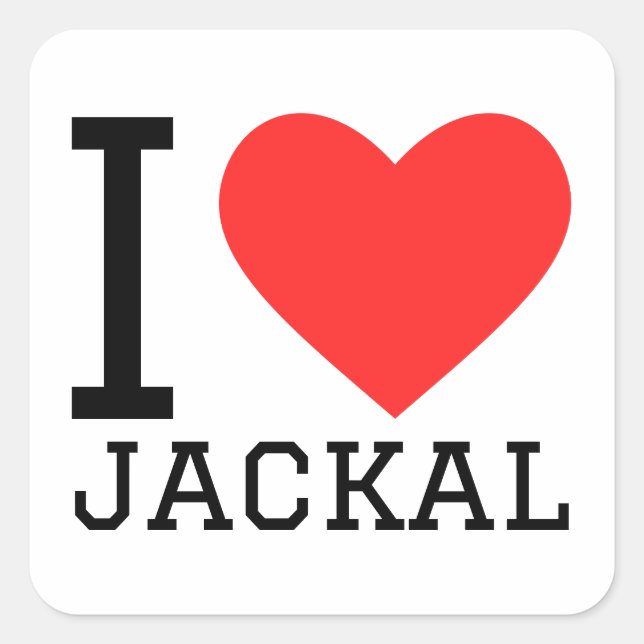 I love jackals  square sticker (Front)