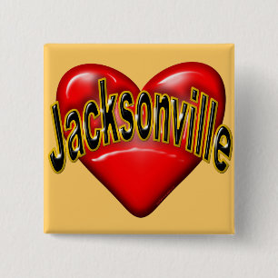 I Love Jacksonville 15 Cm Square Badge