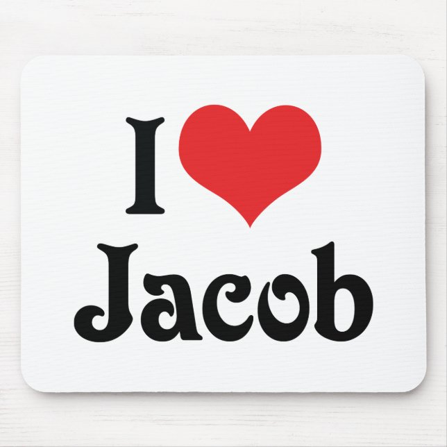 I Love Jacob Mouse Mat (Front)