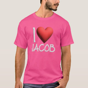 I Love Jacob Name Personalised Men Guy BFF Danny H T-Shirt