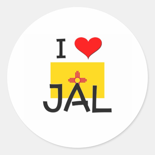 I Love Jal New Mexico Classic Round Sticker (Front)