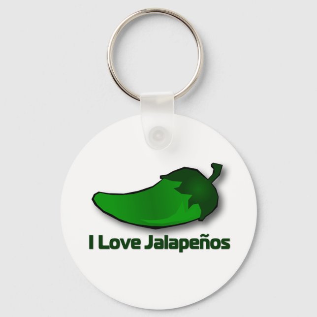 I Love Jalapenos Key Ring (Front)