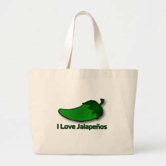 I Love Jalapenos Large Tote Bag