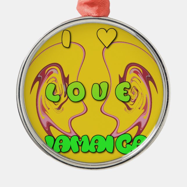 I love Jamaica always Metal Tree Decoration (Front)