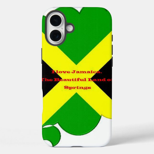 I Love Jamaica | Bold Flag Typography Art  Design Case-Mate iPhone Case (Back)