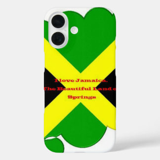 I Love Jamaica | Bold Flag Typography Art  Design iPhone 16 Case