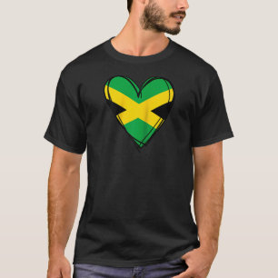 I Love Jamaica Cool Jamaica Flag Heart Design Jama T-Shirt
