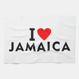 I love Jamaica country like heart travel tourism s Tea Towel