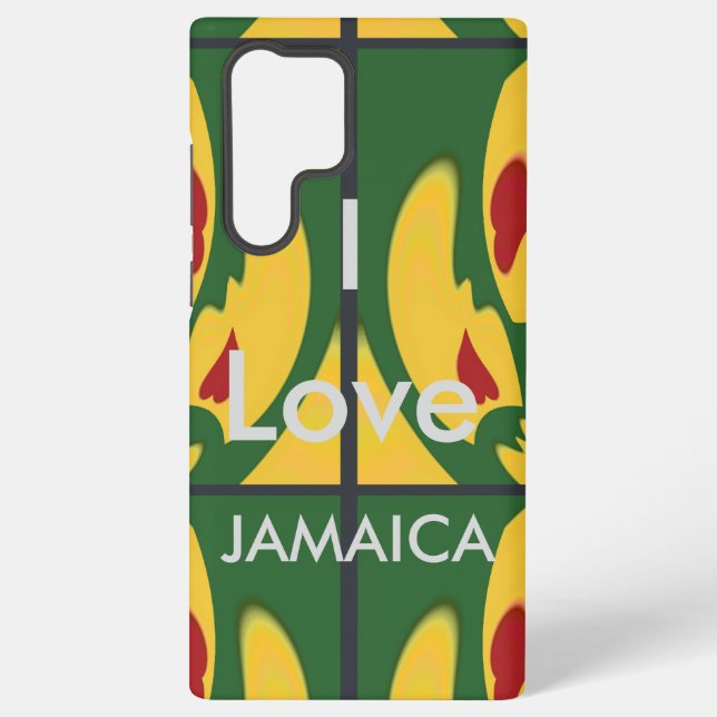 I Love Jamaica: Embrace the Vibrant Rasta Colours Samsung Galaxy S22 Ultra Case (Back)
