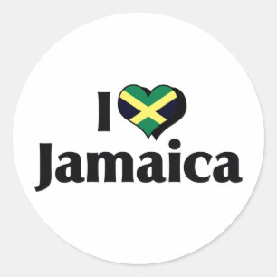 I Love Jamaica Flag Classic Round Sticker