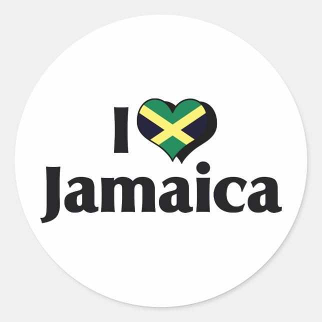 I Love Jamaica Flag Classic Round Sticker (Front)