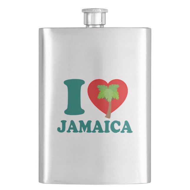 I Love Jamaica Hip Flask (Front)