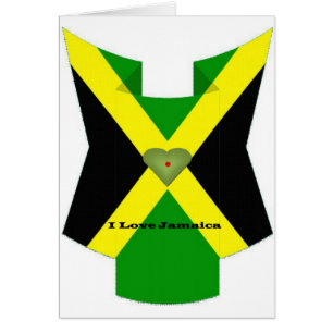 I Love Jamaica National Flag Colours 