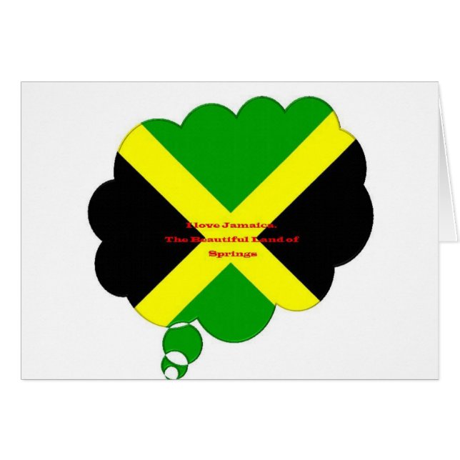I Love Jamaica National Flag Colours  (Front Horizontal)