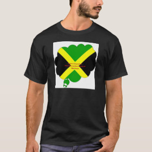 I Love Jamaica National Flag Colours Pattern Desig T-Shirt