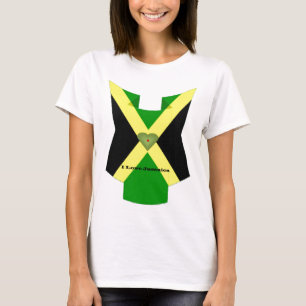I Love Jamaica National Flag Colours Pattern Desig T-Shirt