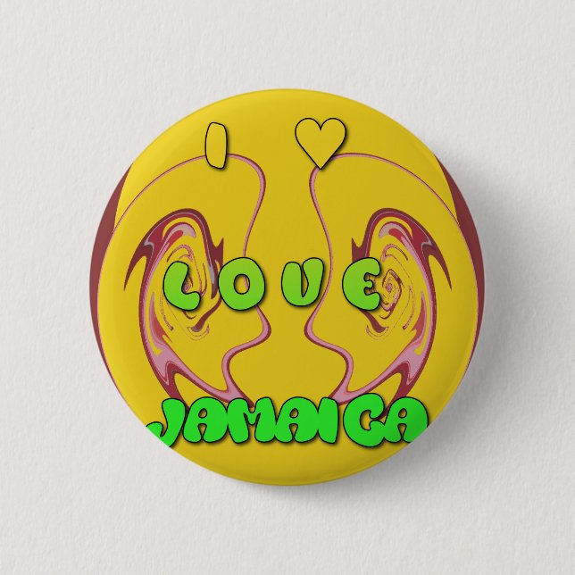 I love Jamaica.png 6 Cm Round Badge (Front)