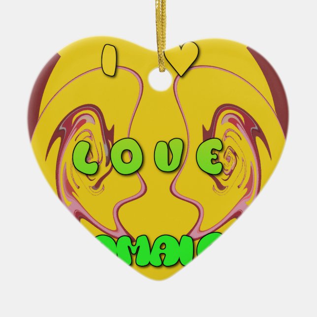 I love Jamaica.png Ceramic Tree Decoration (Front)