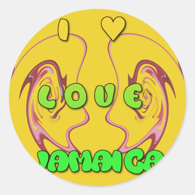 I love Jamaica.png Classic Round Sticker (Front)
