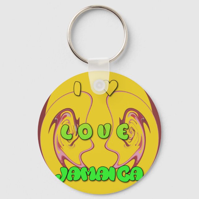I love Jamaica.png Key Ring (Front)