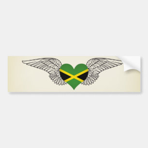 I Love Jamaica -wings Bumper Sticker
