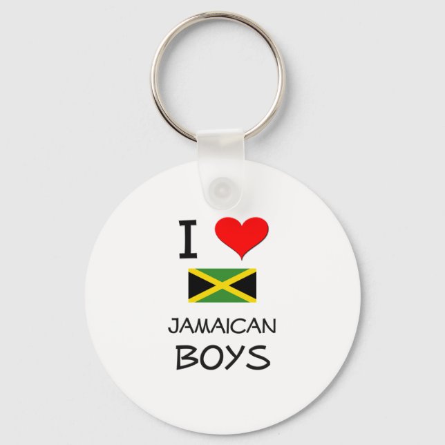 I Love Jamaican Boys Key Ring (Front)