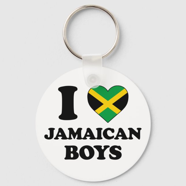I love Jamaican boys Key Ring (Front)