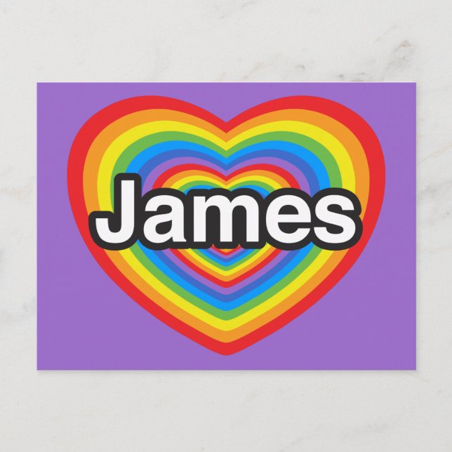 I love James. I love you James. Heart Postcard (Front)