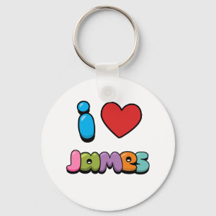 I Love James Key Ring