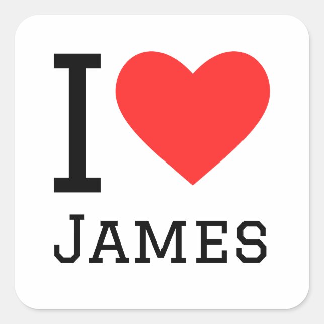 I love james square sticker (Front)