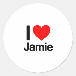 i love jamie classic round sticker