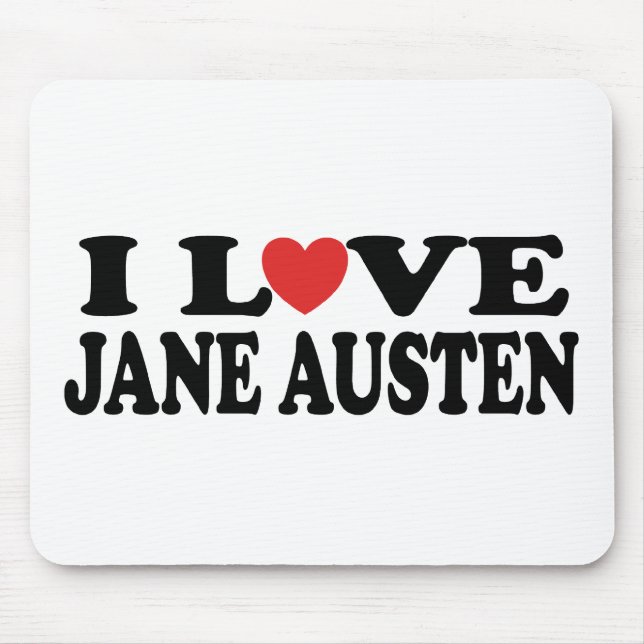 I Love Jane Austen Classic Mouse Mat (Front)